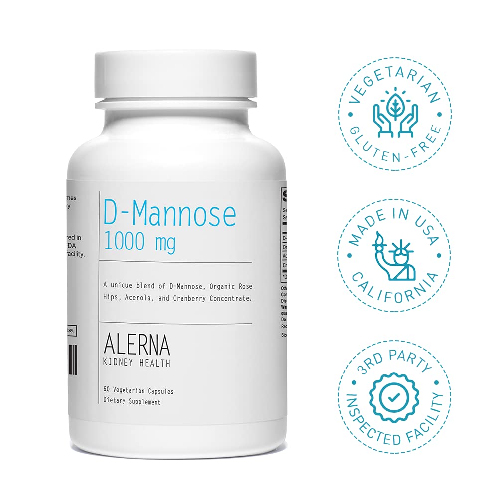 Alerna Kidney Health D-Mannose 1000 mg Capsules, 60 Count
