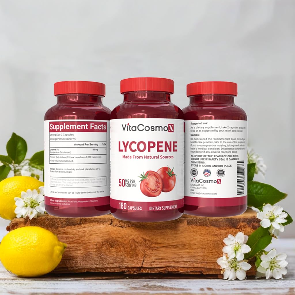 VitaCosmoX Lycopene 50mg Vegan Capsules, 360 Capsules