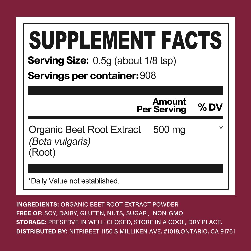 VEGEPEDIA Nitribeet Organic Beet Root Extract Powder, 16 Ounce