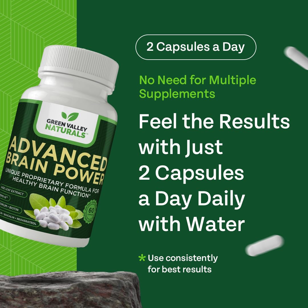 GREEN VALLEY NATURALS Advanced Brain Power Capsule 60 Count