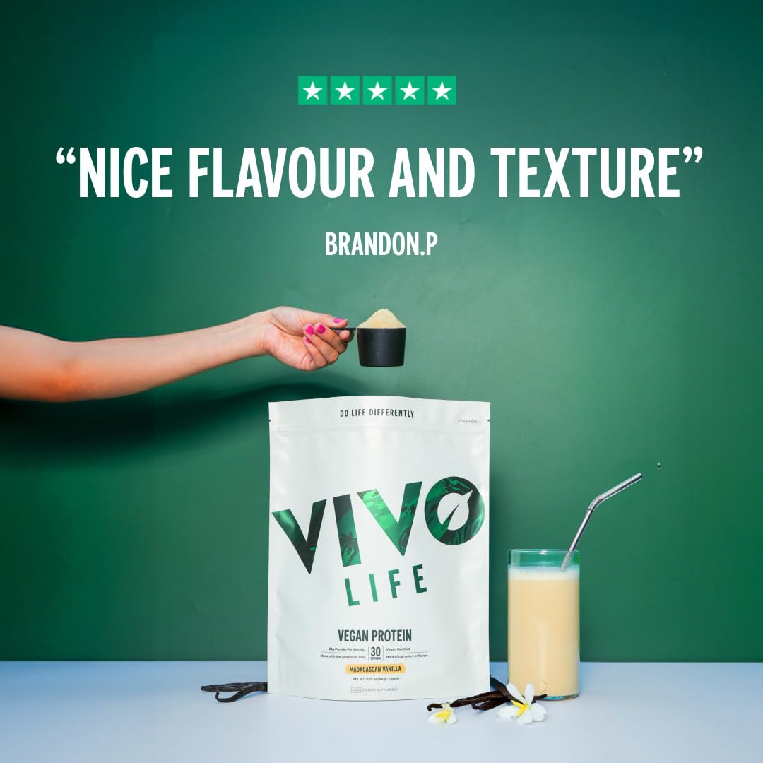 Vivo Life Vegan Protein Powder, Plant Based Protein, 31.7 oz