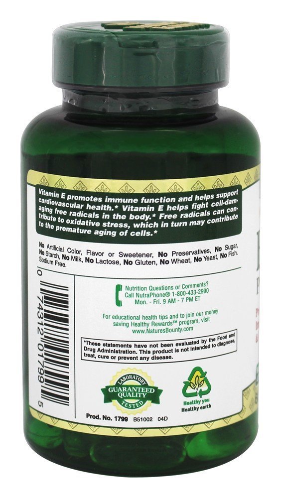 Nature's Bounty Vitamin E Softgel 120 Softgels