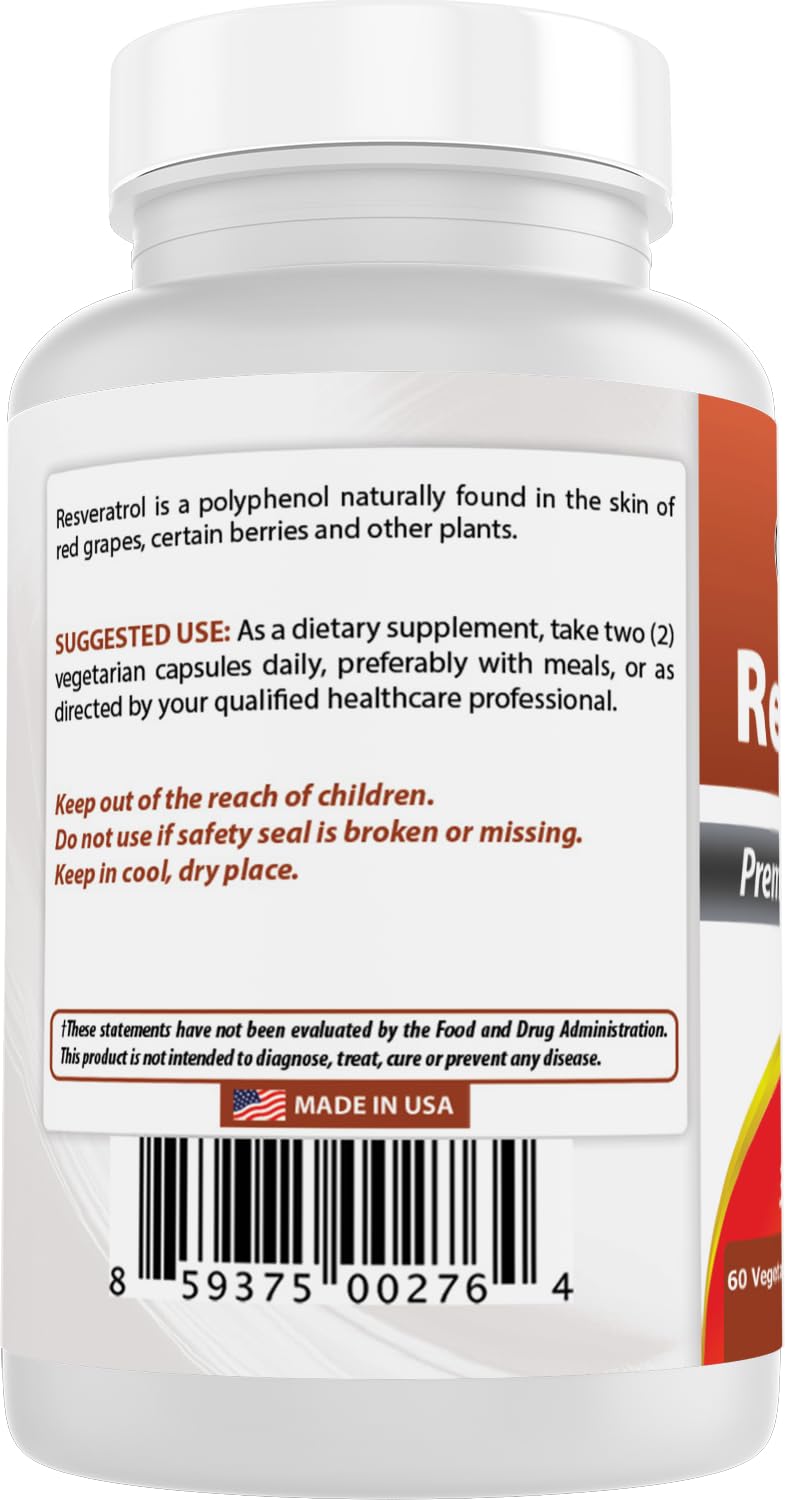 Best Naturals Resveratrol Complex 500 mg Capsules, 120 Count