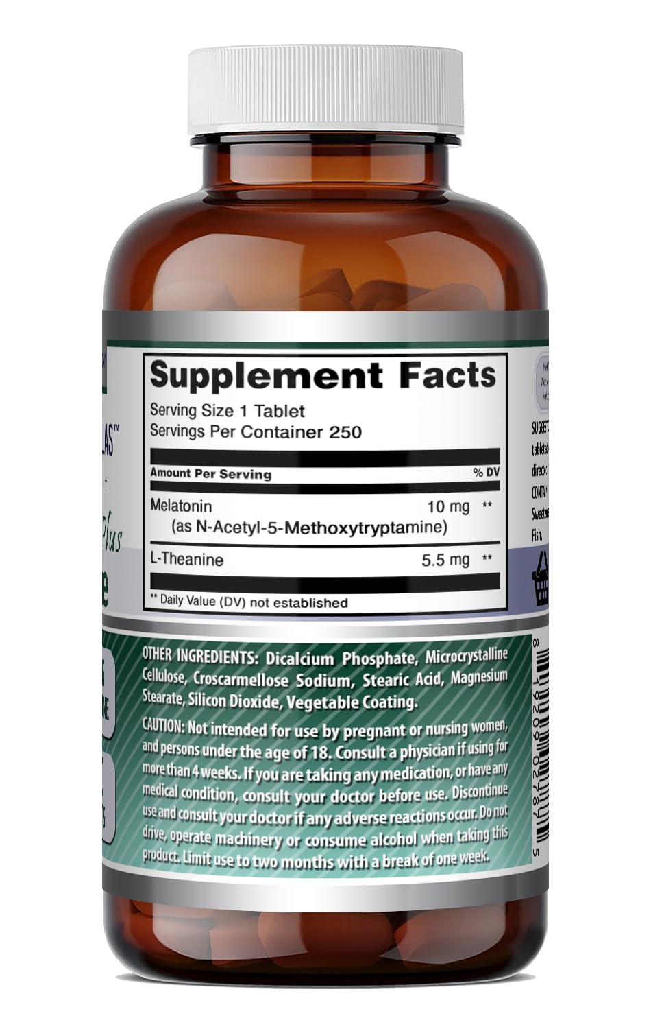 Amazing Nutrition Melatonin 10 Mg Plus L-Theanine 5.5 Mg 120 Tablets