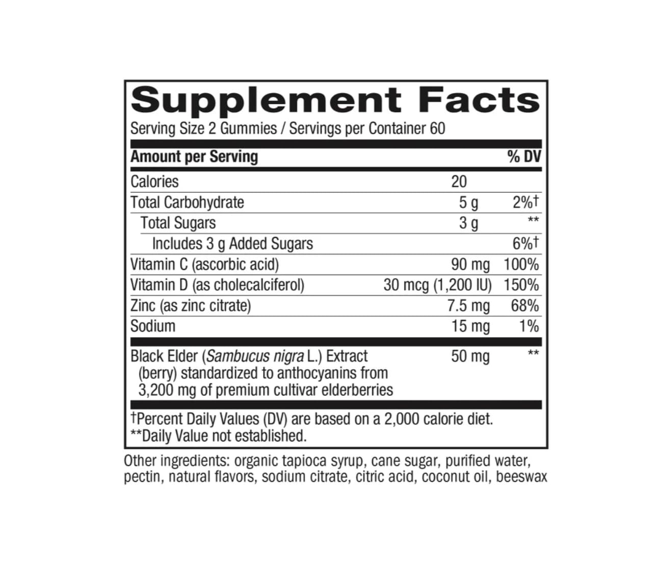 Nature's Way Sambucus Elderberry with Vitamin C and Zinc Gummies, 1 Count