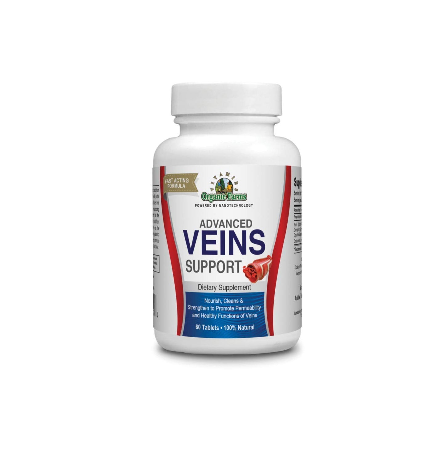 Organic Farms Vitamins Veins Support Supplements 60 Tablets