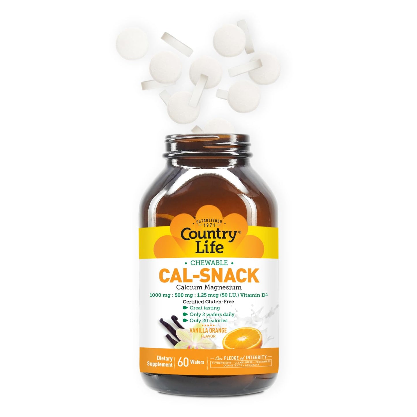 Country Life Cal-Snack Calcium Magnesium with Vitamin D Chewable Tabs 120