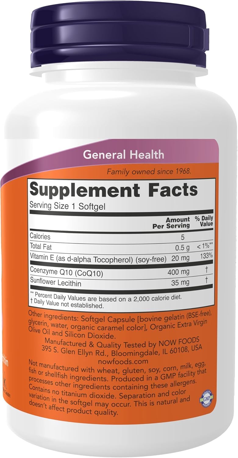 NOW Foods CoQ10 400 mg Softgels 60
