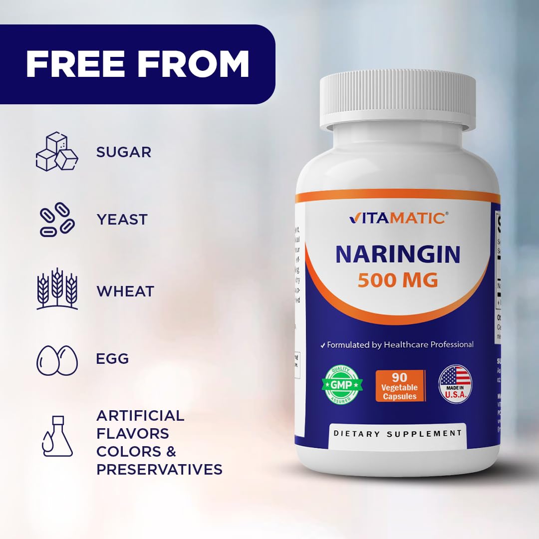 Vitamatic Naringin 500 mg Capsule, 90 Capsules