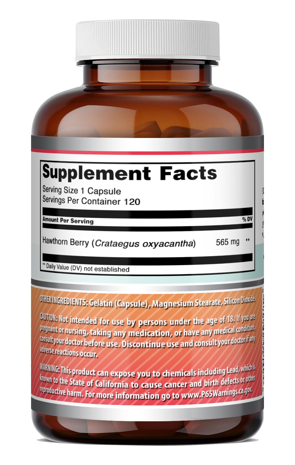 Amazing Nutrition Hawthorn Berries Supplement Capsule 120 Count