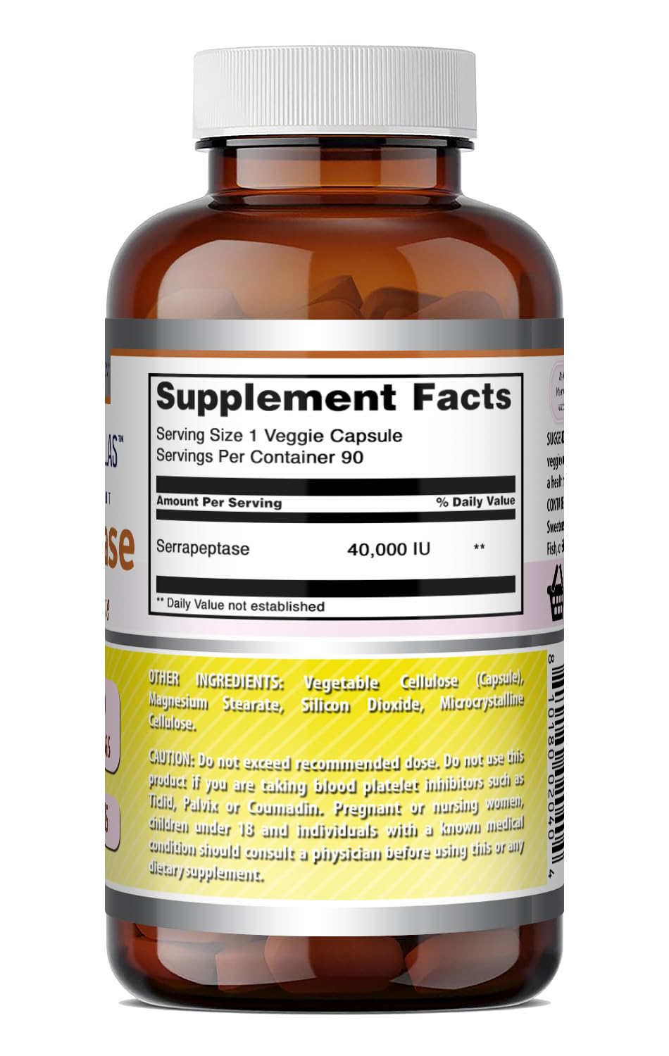 Amazing Nutrition Serrapeptase Supplement Capsule, 90 Count