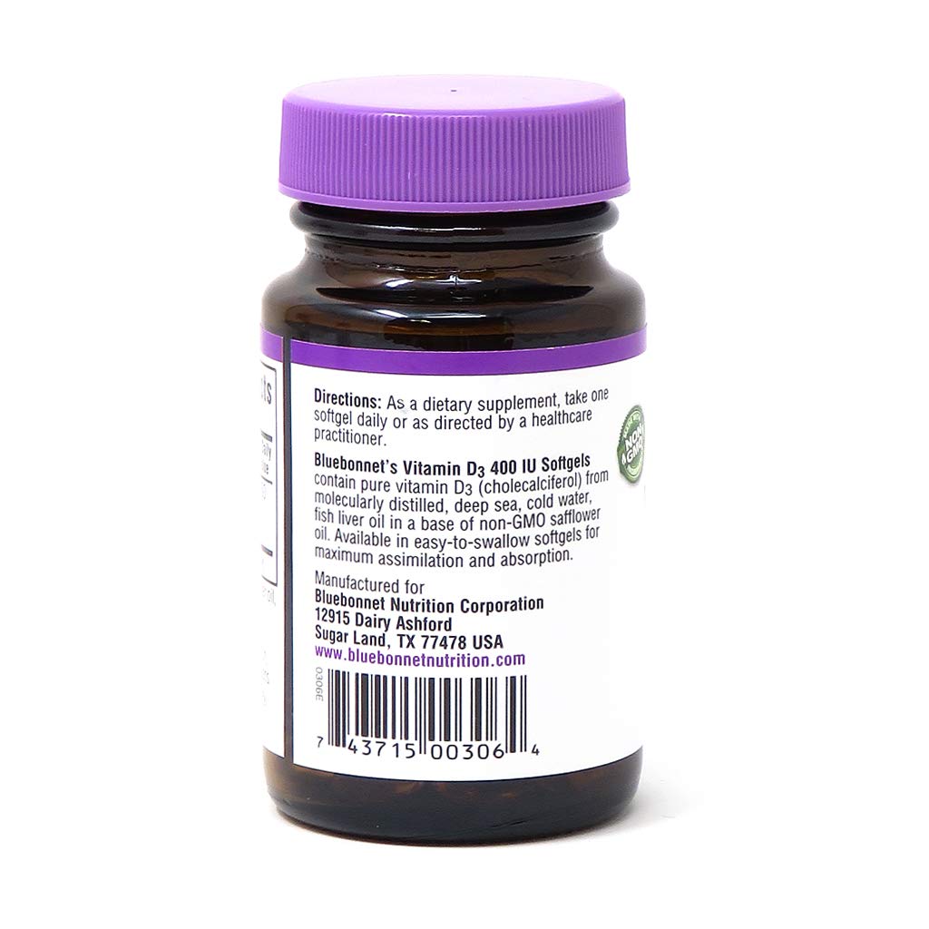 BlueBonnet Vitamin D3 400 IU Softgel, 100 Count