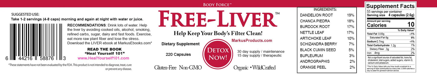 Body Force Liver Formula Capsules 220 Count