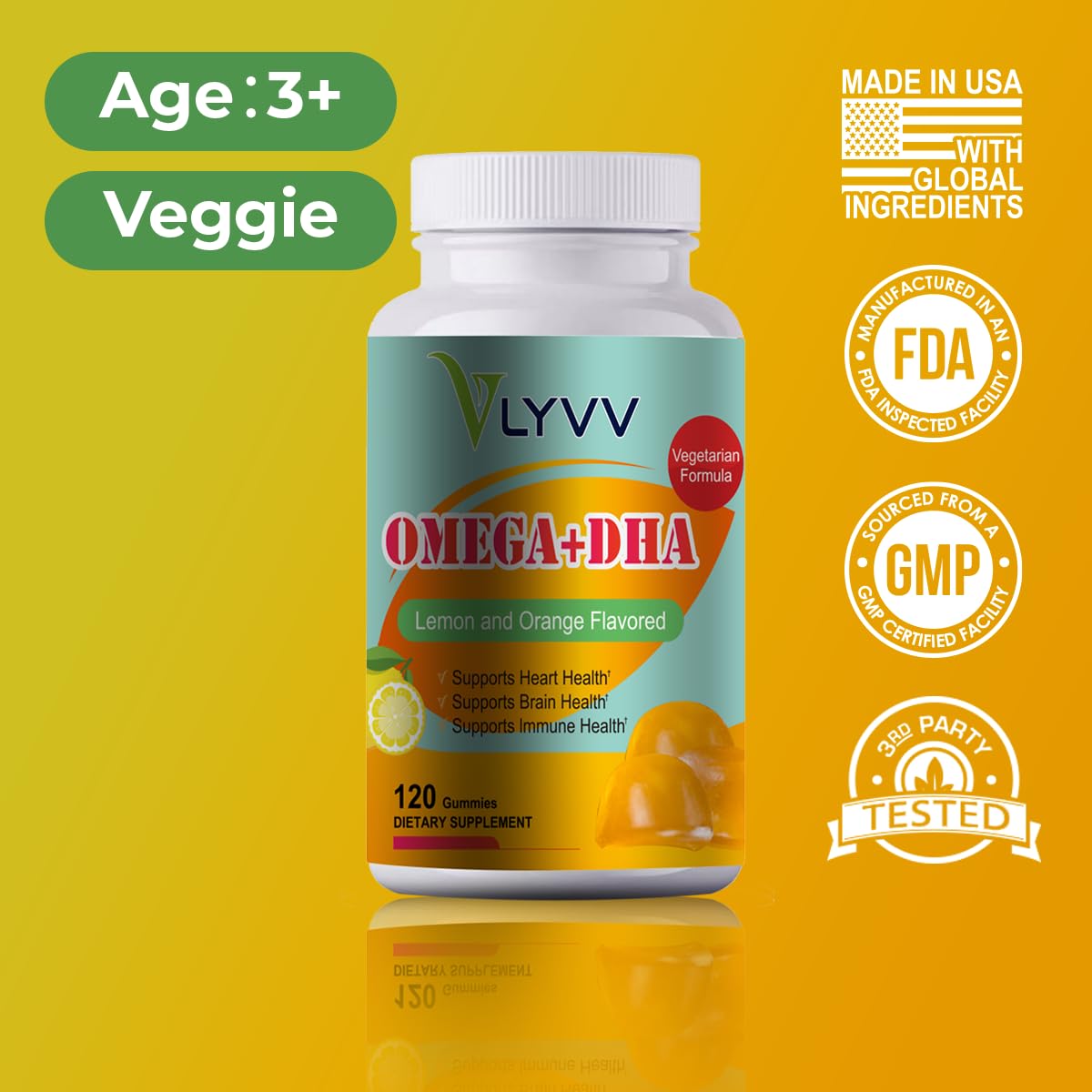 Lyvv Omega Plus DHA Gummy 120 Gummies
