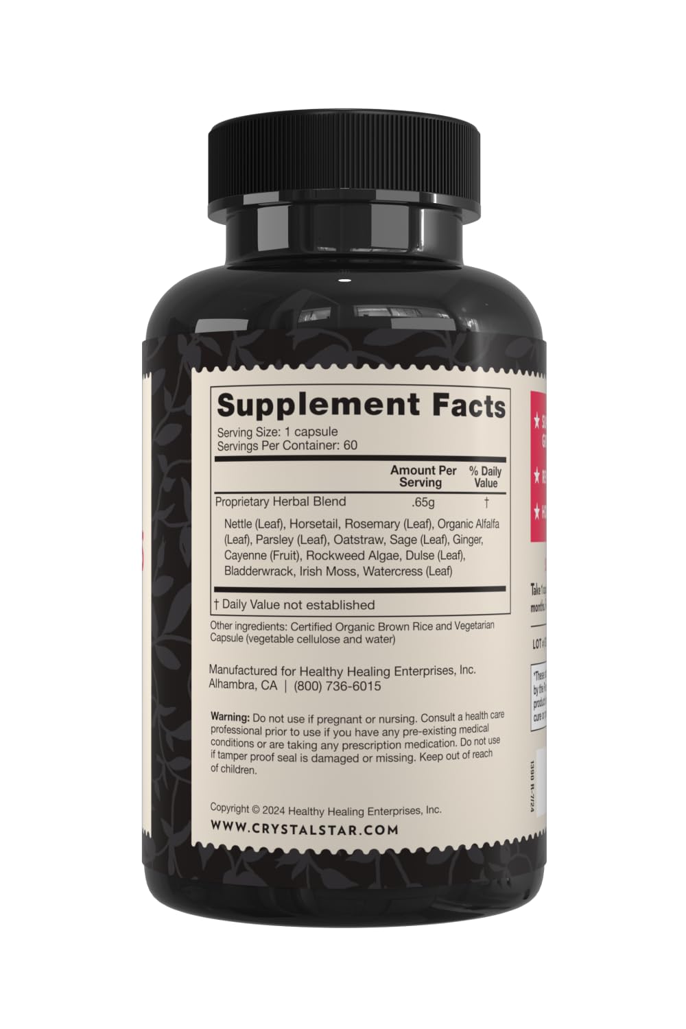 Crystal Star Beautiful Hair & Nail Supplement Capsules 60 Count
