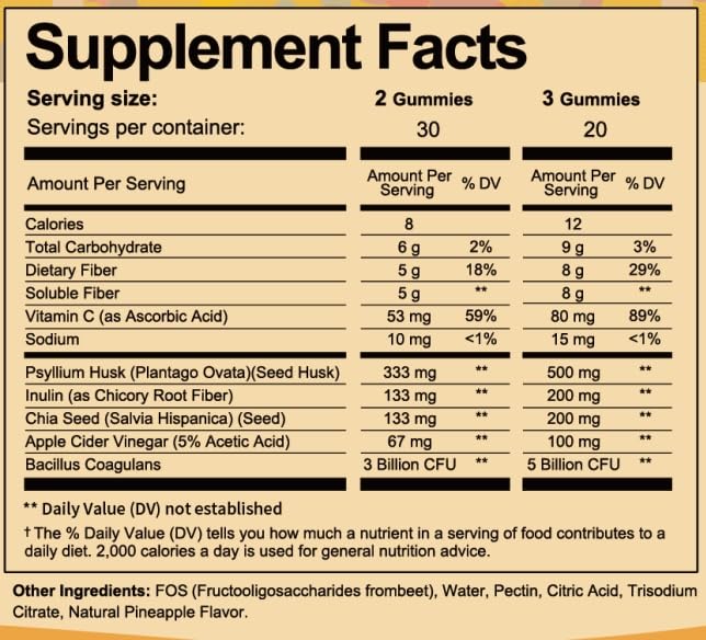 Totaria Probiotic Fiber Gummies Gummy 60 Count
