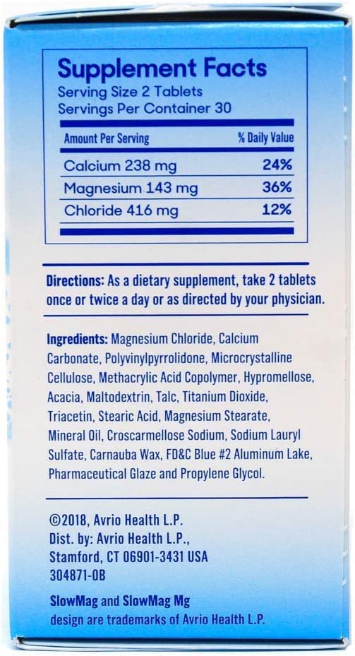 Slow-Mag Magnesium Chloride with Calcium Tablets, 120 Count