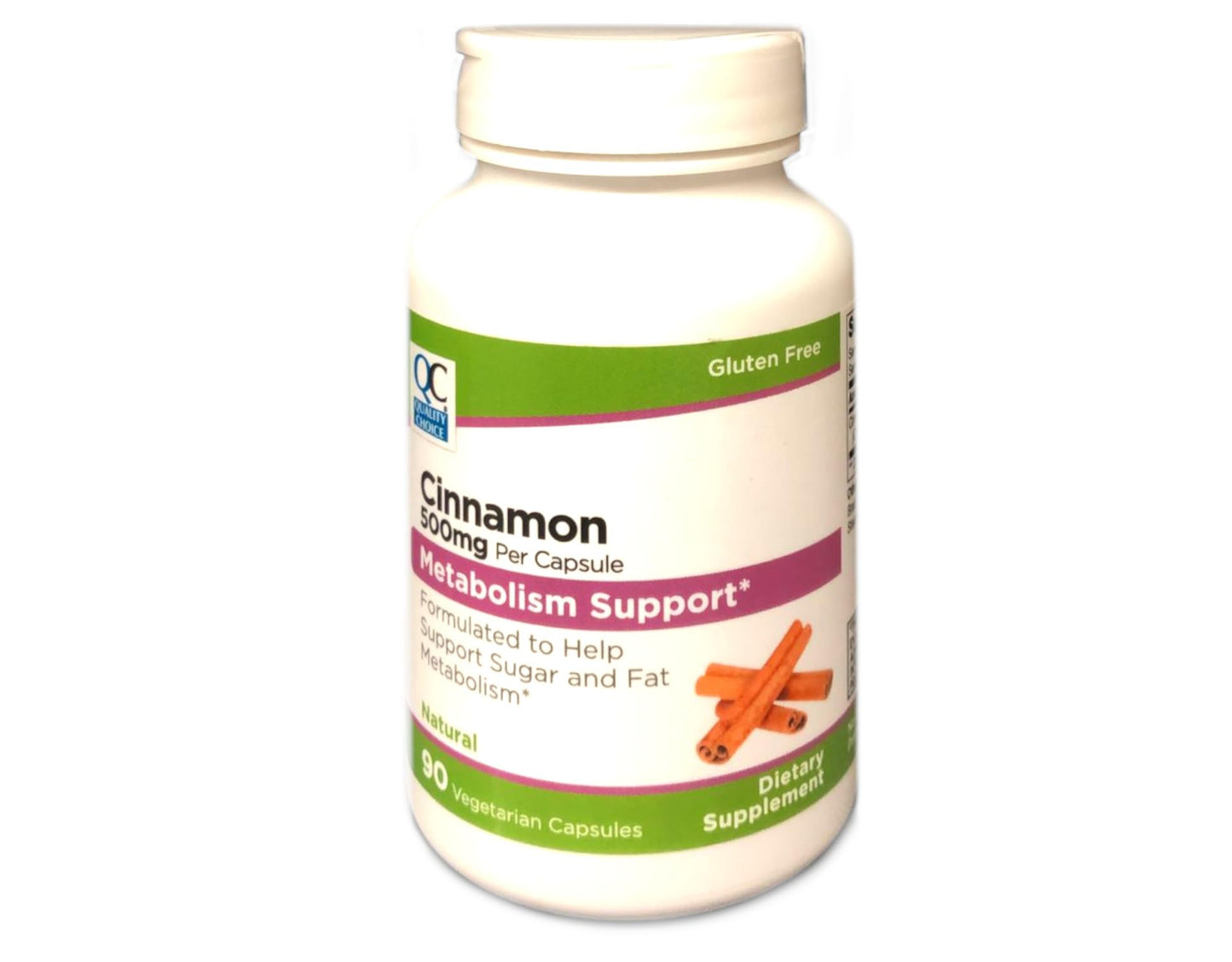 Quality Choice Cinnamon 500 mg Vegetarian Metabolism Support Dietary Supplement Capsule, 450 Count