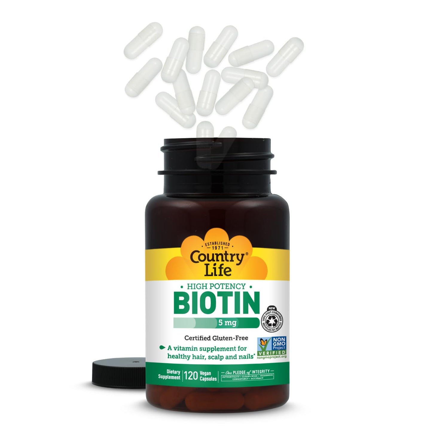 Country Life Biotin 5 mg Capsule, 120 Count