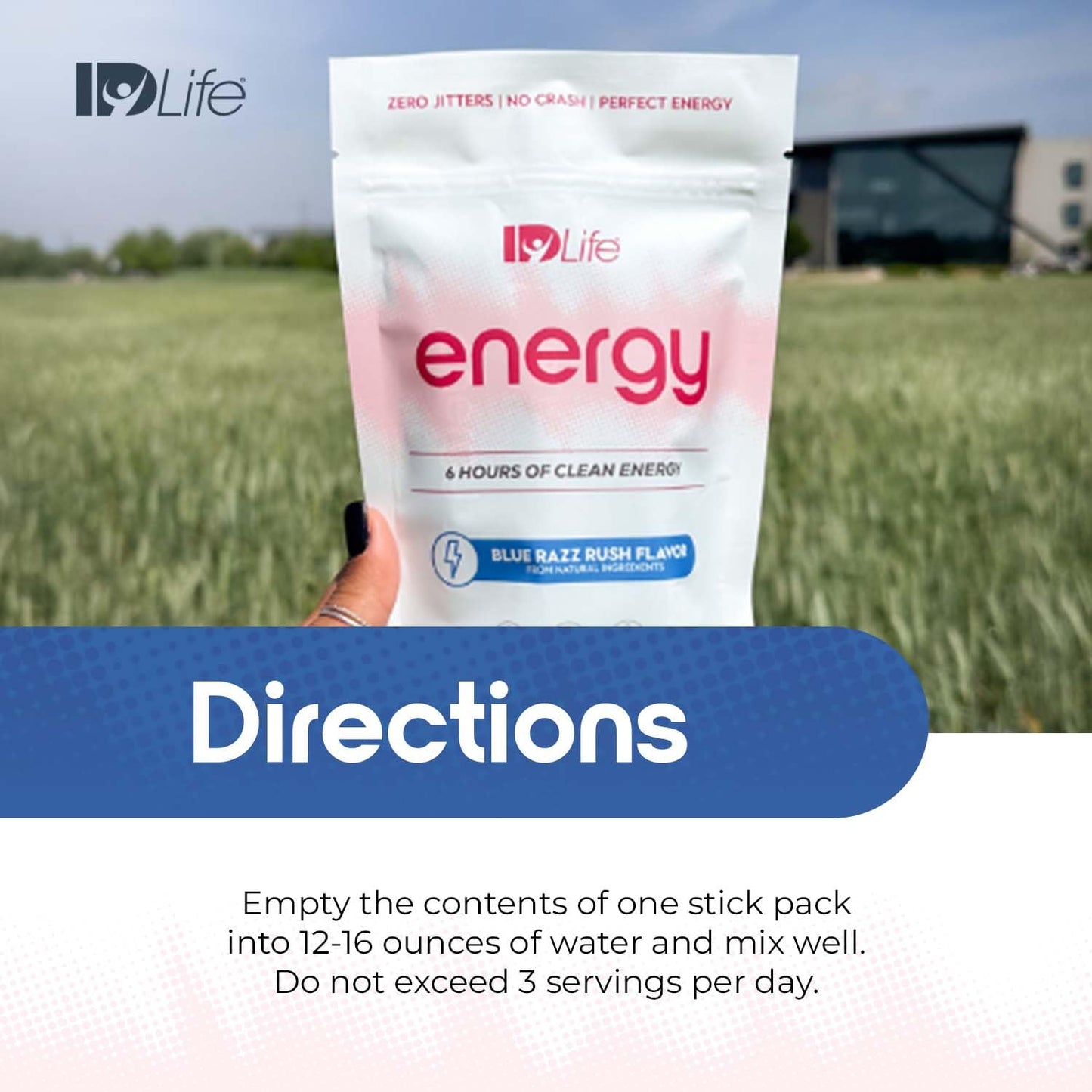 IDLife Energy Powder Blue Razz Rush 4.1 oz