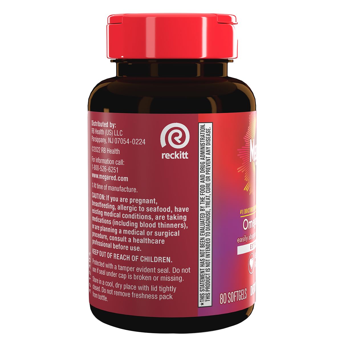 MegaRed Extra Strength 500mg Omega-3 Krill Oil Supplement with EPA/DHA, No Fishy Aftertaste Supports Heart Health Softgels 160
