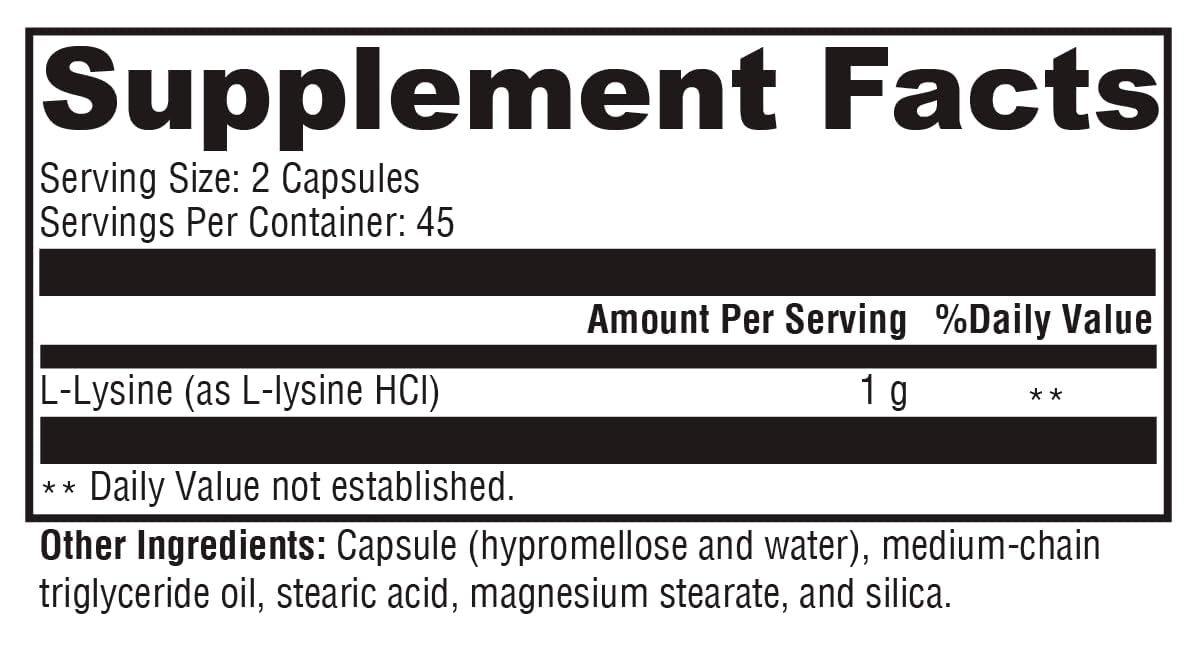 XYMOGEN L-Lysine Capsule 90 Capsules