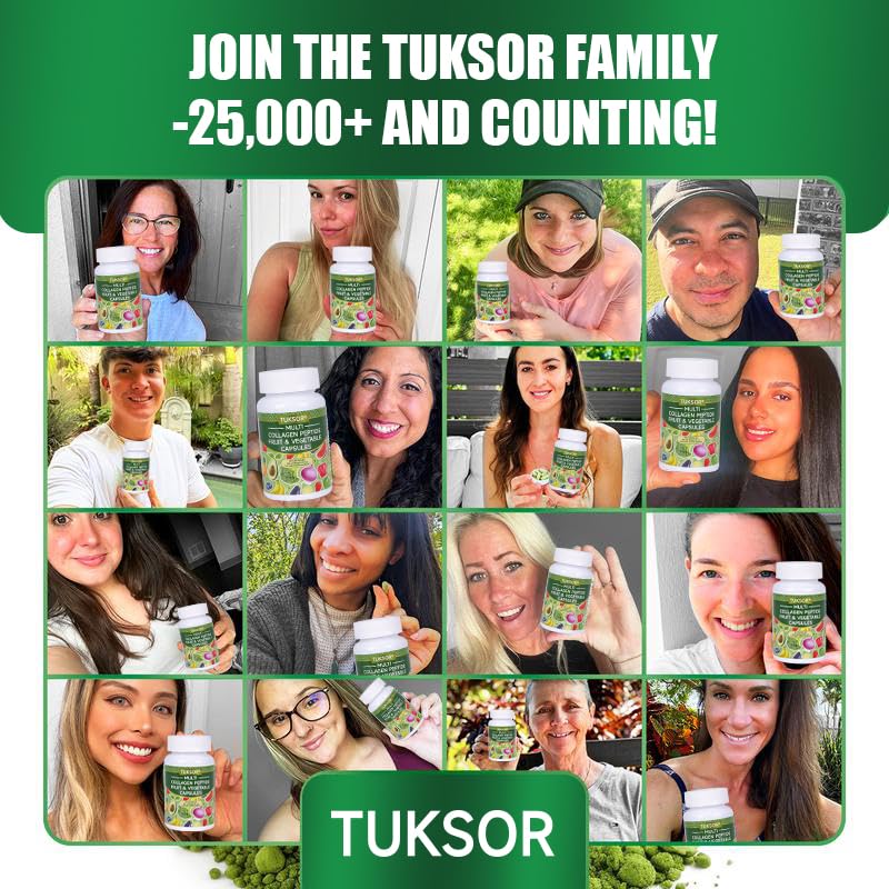 TUKSOR Multi Collagen Peptide Fruit & Vegetable Capsules 90 Capsules