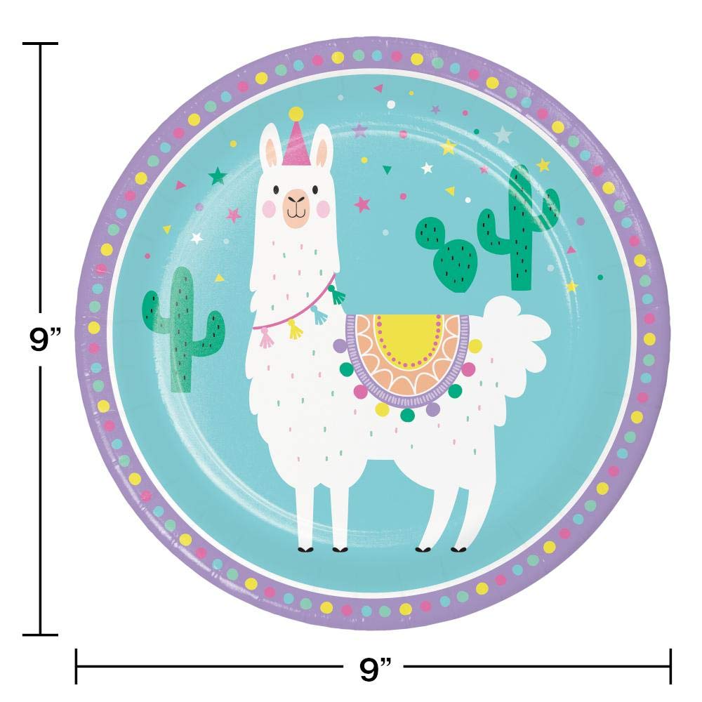 Creative Converting Llama Party Paper Plates, 8 ct, Multicolor, 9"