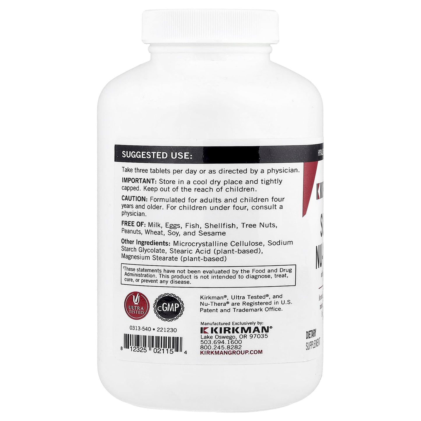 Kirkman Super Nu-Thera with Extra P5P, 540 Tablets