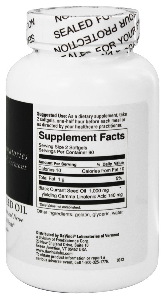 DAVINCI Black Currant Seed Oil Capsules 180 Count