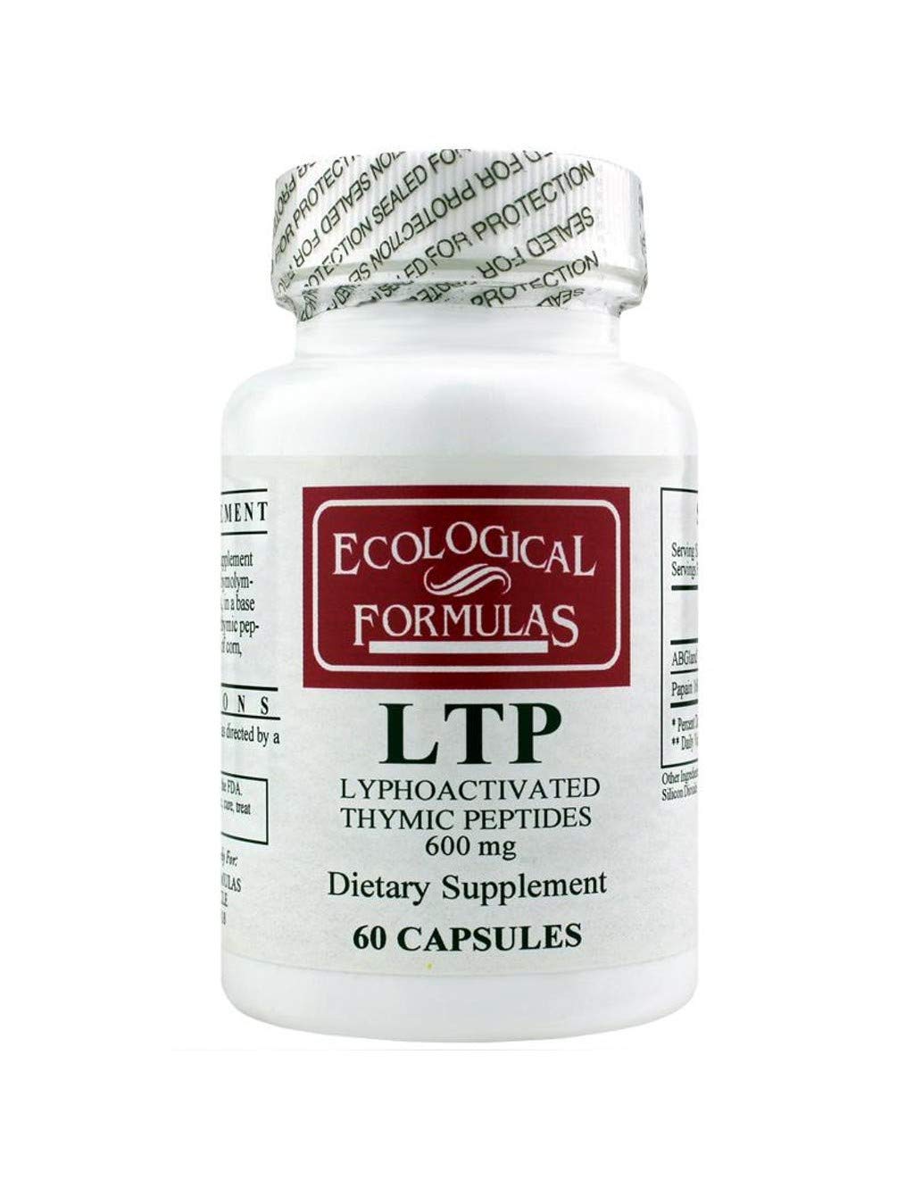 Ecological Formulas Lyphoactivated Thymic Peptides 600 mg Capsule 60 Count