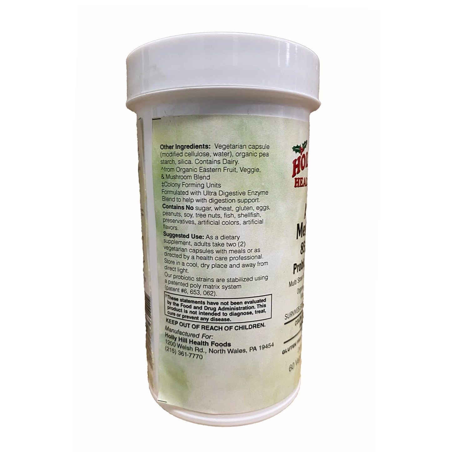 Holly Hill Health Foods Active Men's 50+ 85 Billion Probiotic Formula, 60 Capsules