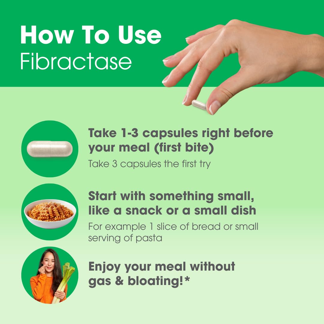 Intoleran Fibractase 1200 Digestive Enzymes Capsules, 6 Capsules