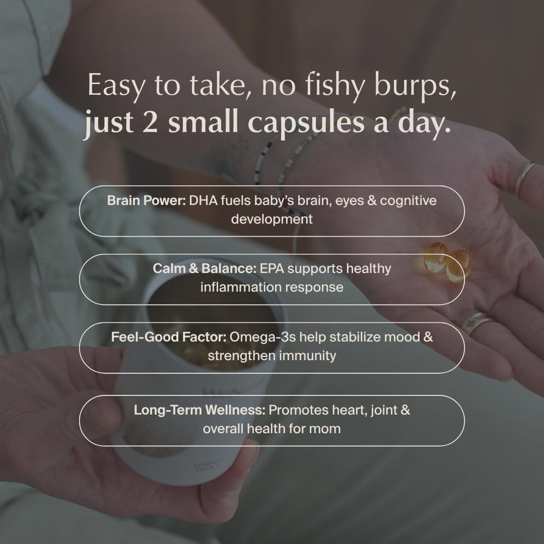 WeNatal Omega DHA+ Fish Oil Supplement Softgels with 600mg DHA, EPA, DPA, 60 Softgels