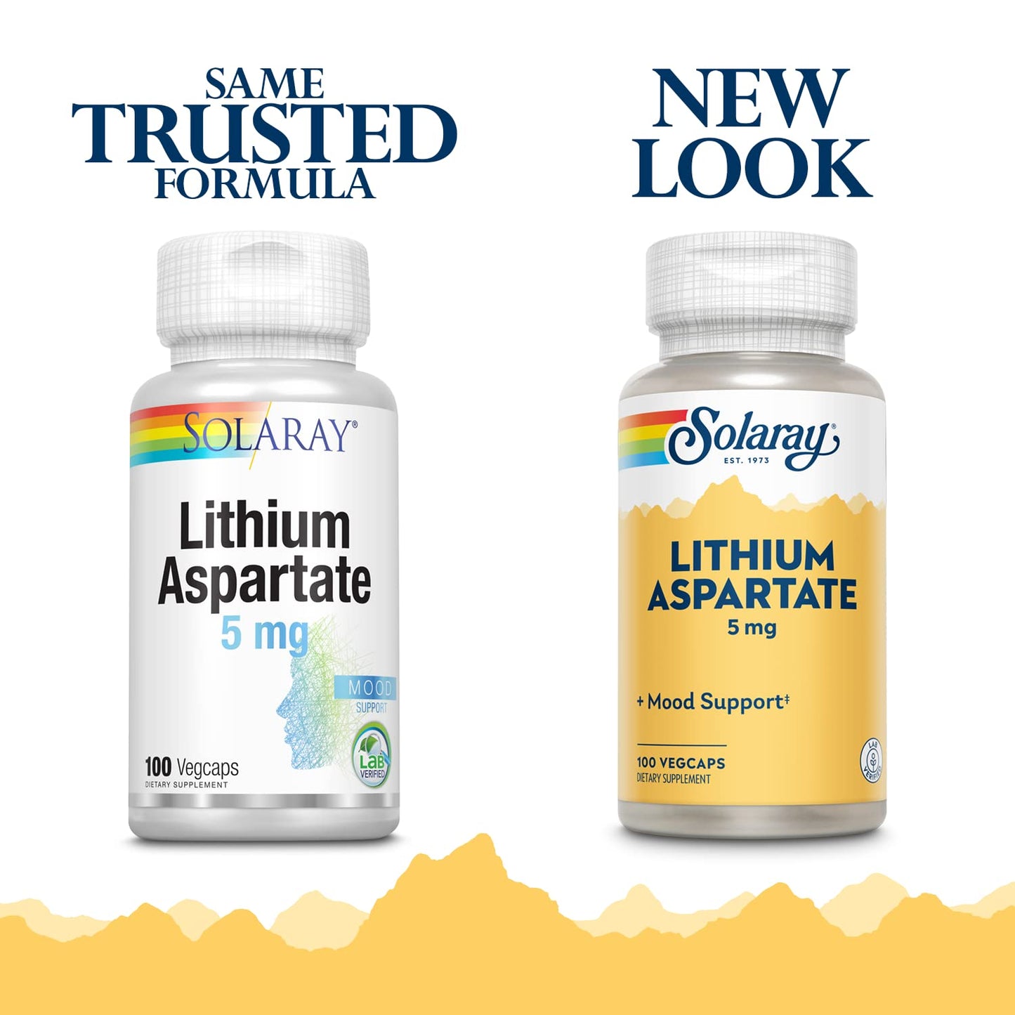 SOLARAY Lithium Aspartate Supplement 5 mg Capsules 100 Count