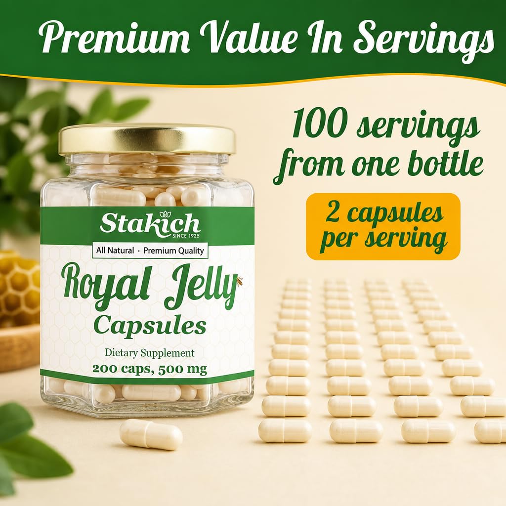 Stakich Royal Jelly 500 mg Capsules 800 Count