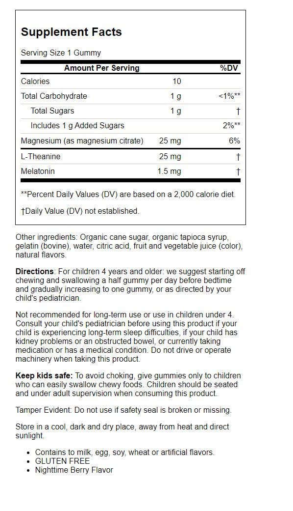 Natural Vitality Calm Kids Sleep Gummies 60 Gummies