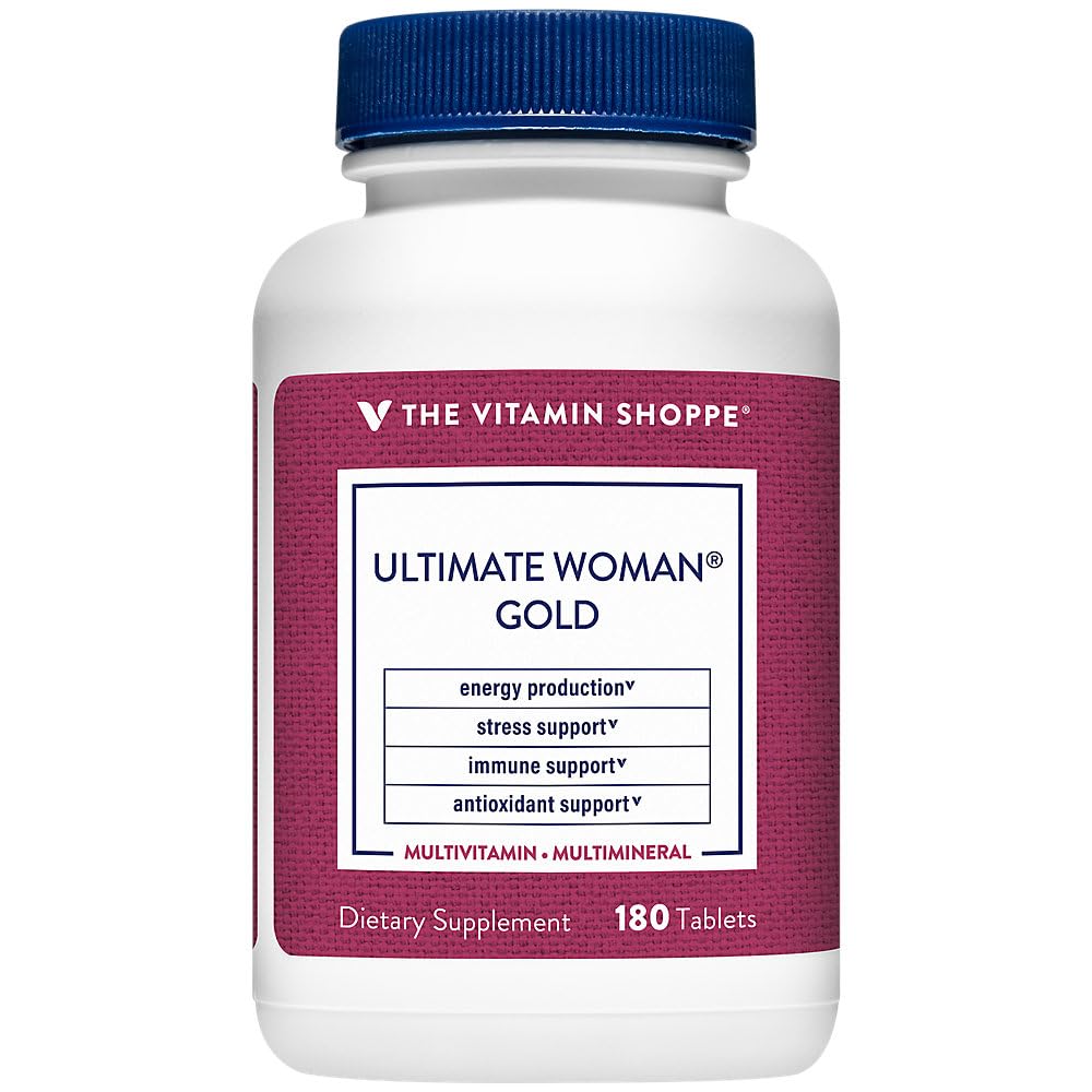 The Vitamin Shoppe Ultimate Woman’s Gold Multivitamin with Iron, B Vitamins & Vitamin D3, 180 Tablets