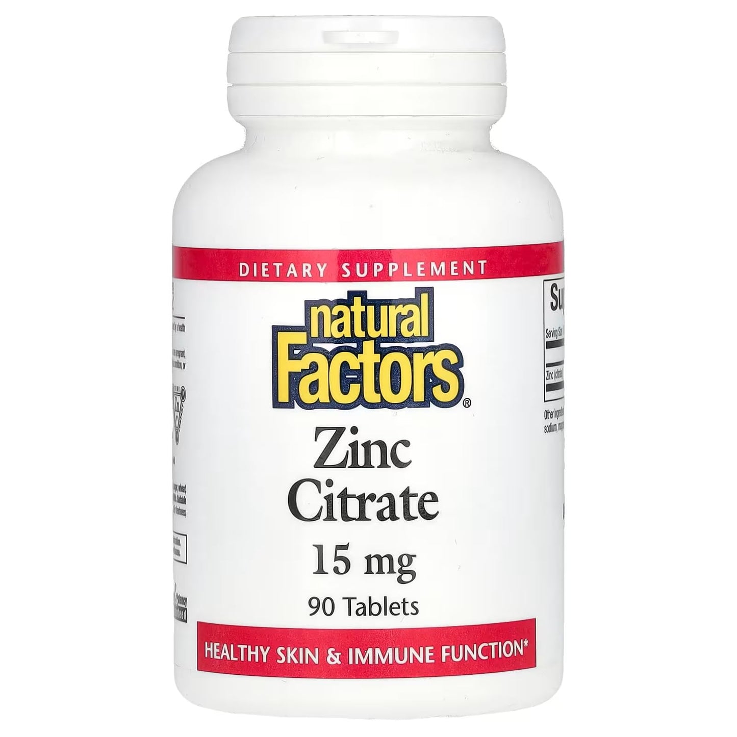 Natural Factors Zinc Citrate 15mg Tablets 90 Count