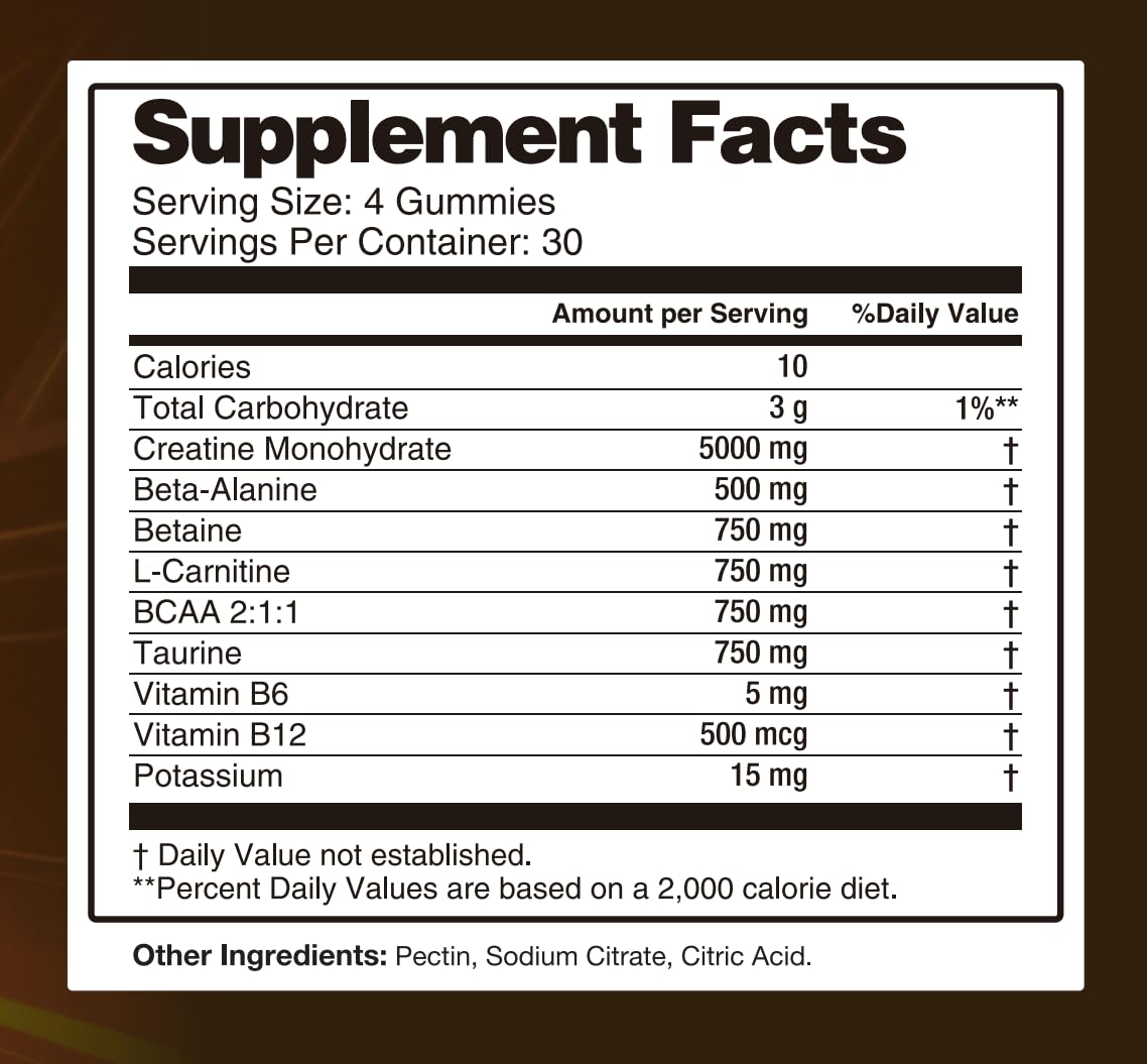 Asumtal Creatine Monohydrate Gummies, 120 Count