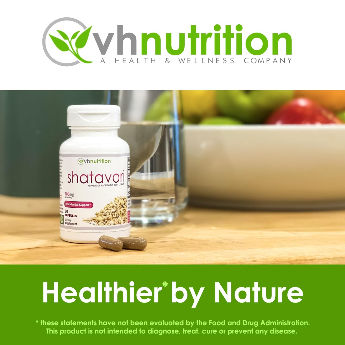 VH Nutrition Shatavari 700mg Asparagus Racemosus Extract Capsules, 30 Count