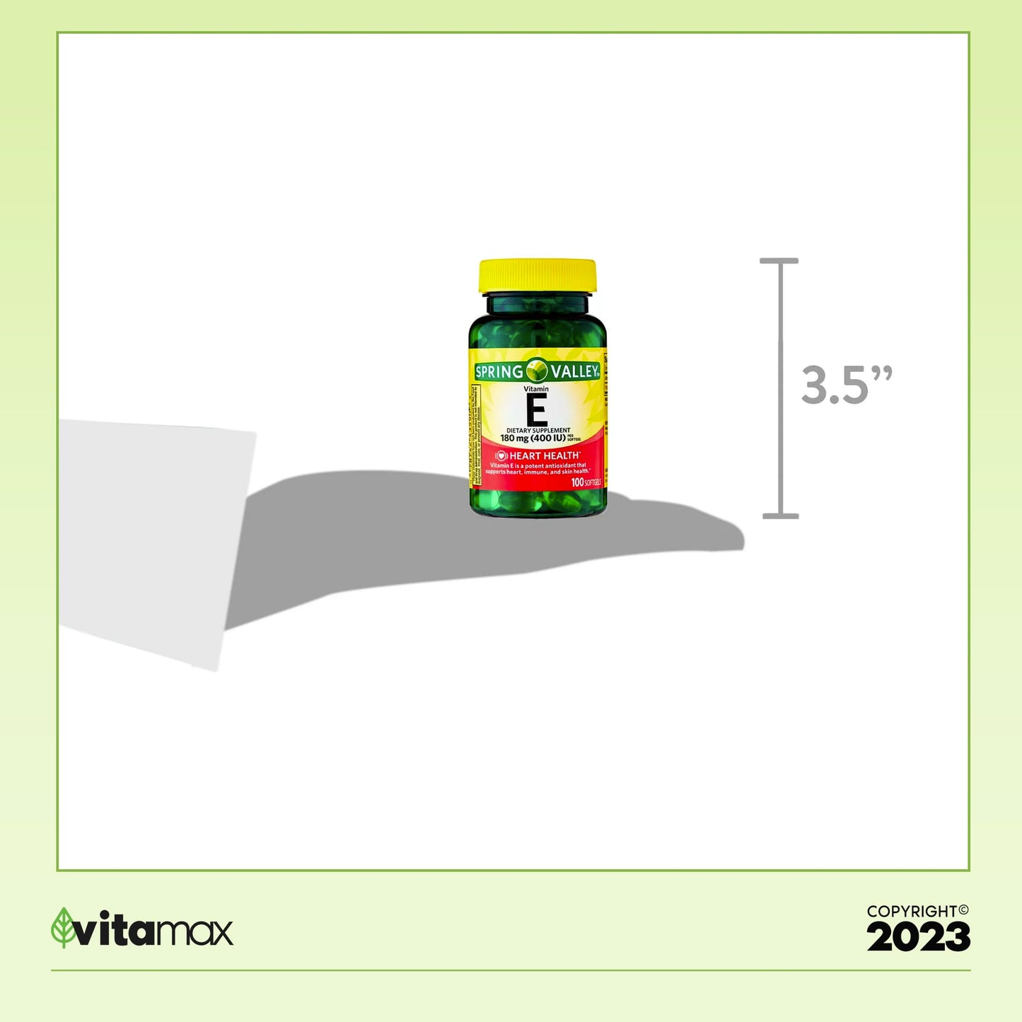 Generic Vitamin E Heart Health Dietary Supplement Softgels 100 Count