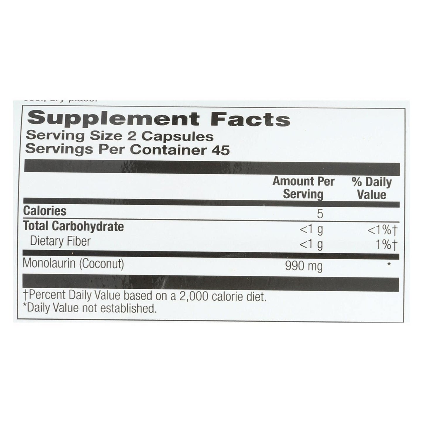 Health From The Sun Monolaurin Capsules 90
