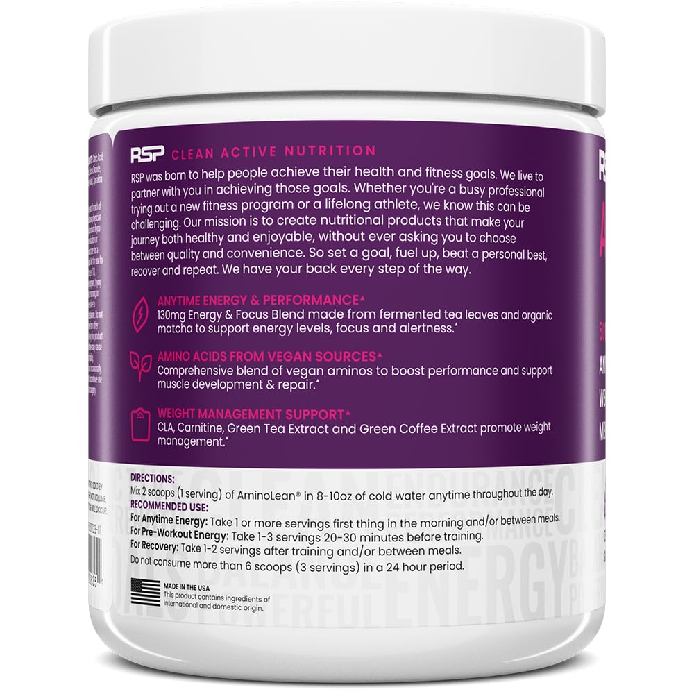 RSP NUTRITION AminoLean Pre Workout Powder, 30 Servings