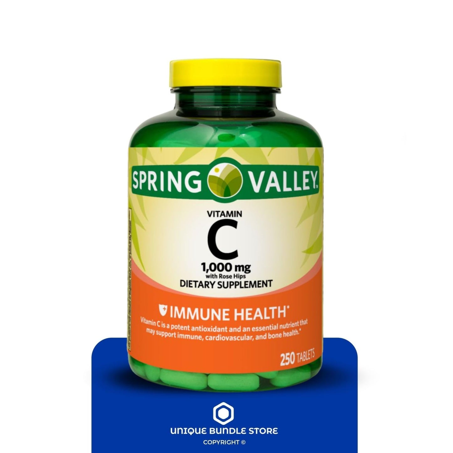 Unique Bundle Store Vitamin C 1000mg with Rose Hips, 500 Tablets