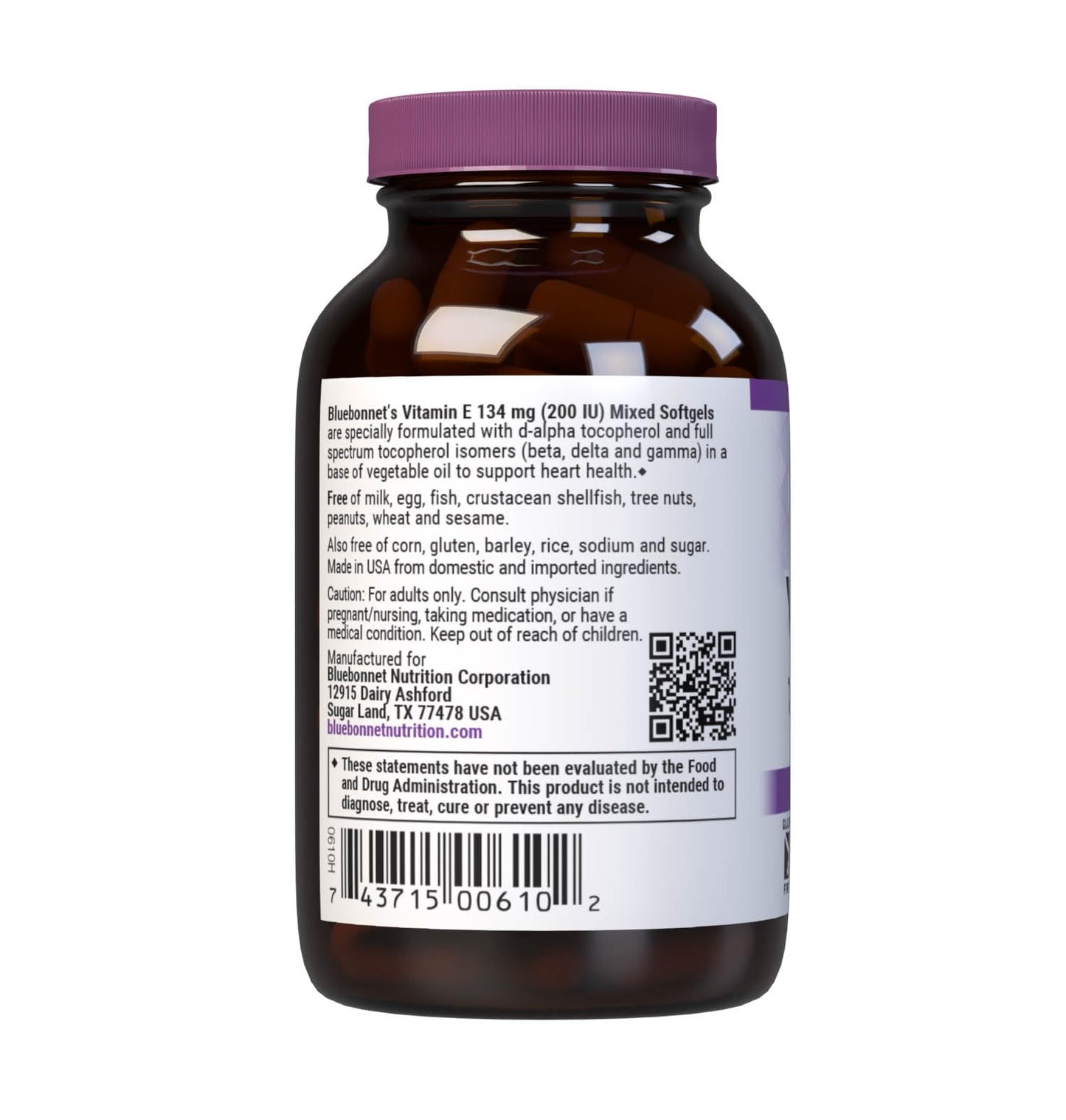 BlueBonnet Vitamin E 200 IU Softgels 50 Count