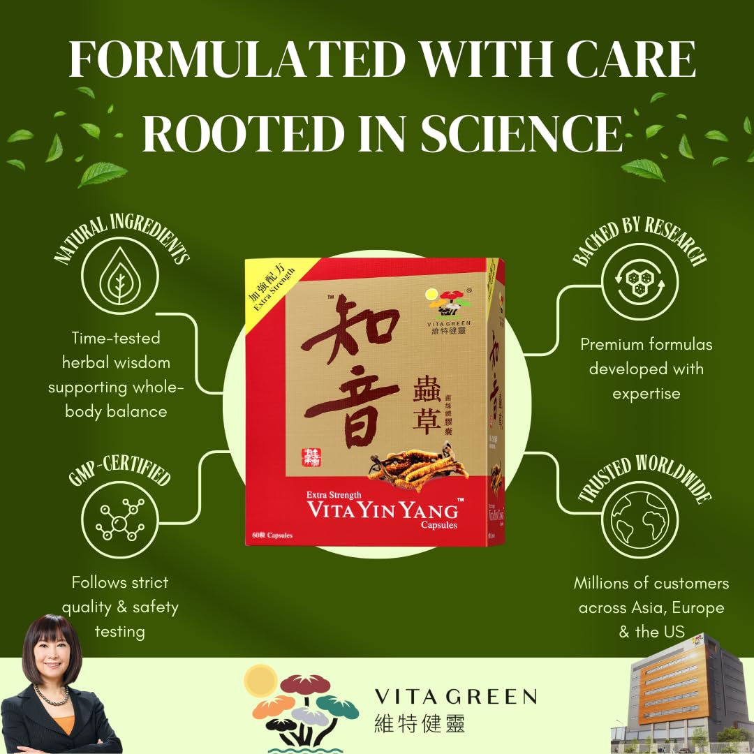 Vita Green Yin Yang Cordyceps Mycelium - Energy Support, 60 Capsules