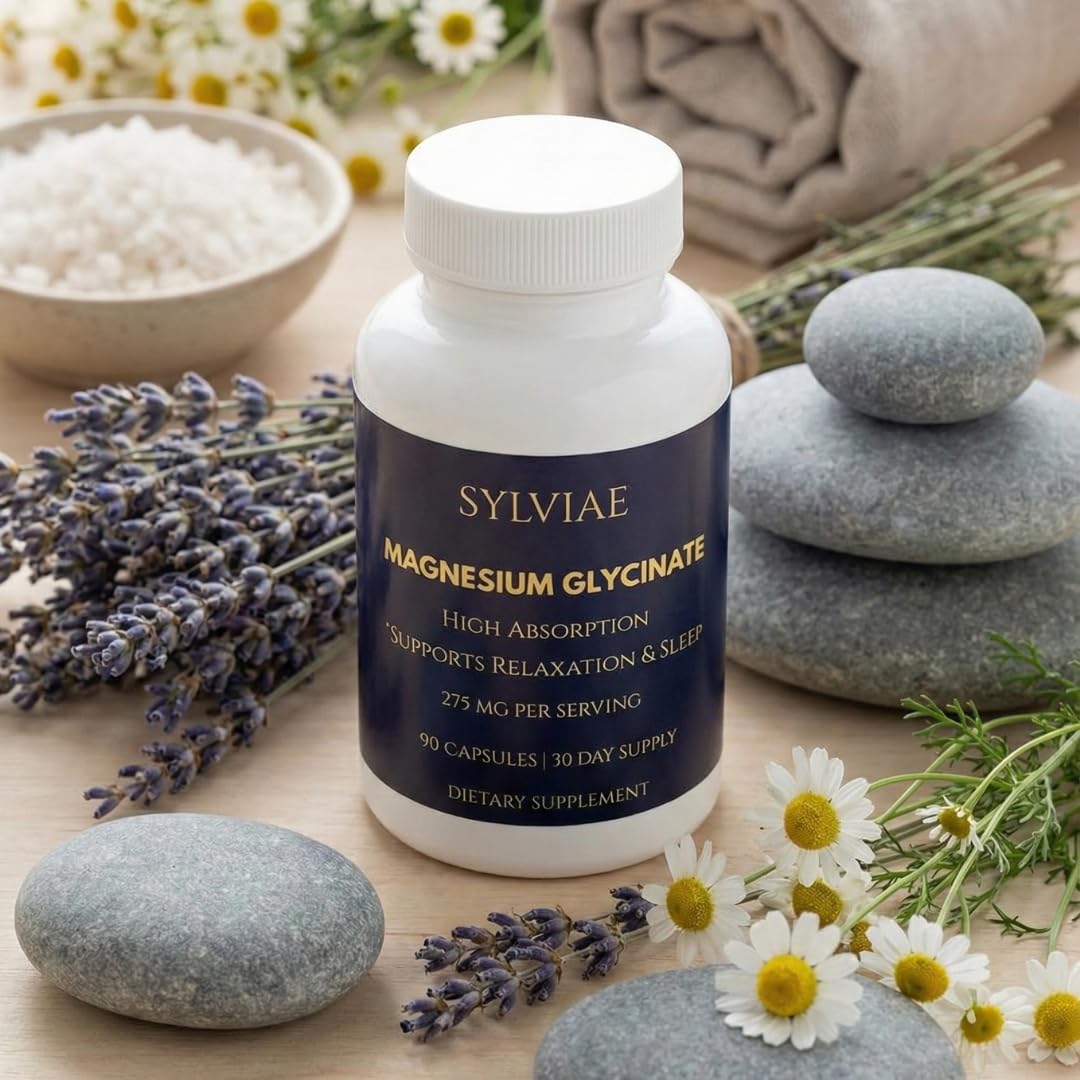Sylviae Magnesium Glycinate 275mg Elemental Magnesium Capsules, 90 Count
