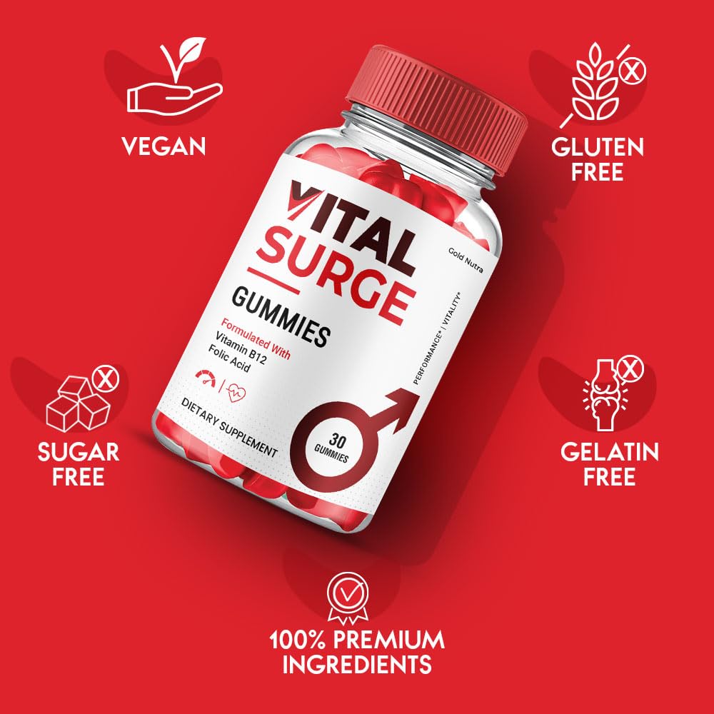 Gold Nutra Vital Surge Gummies for Men Maximum Strength, 2 Pack