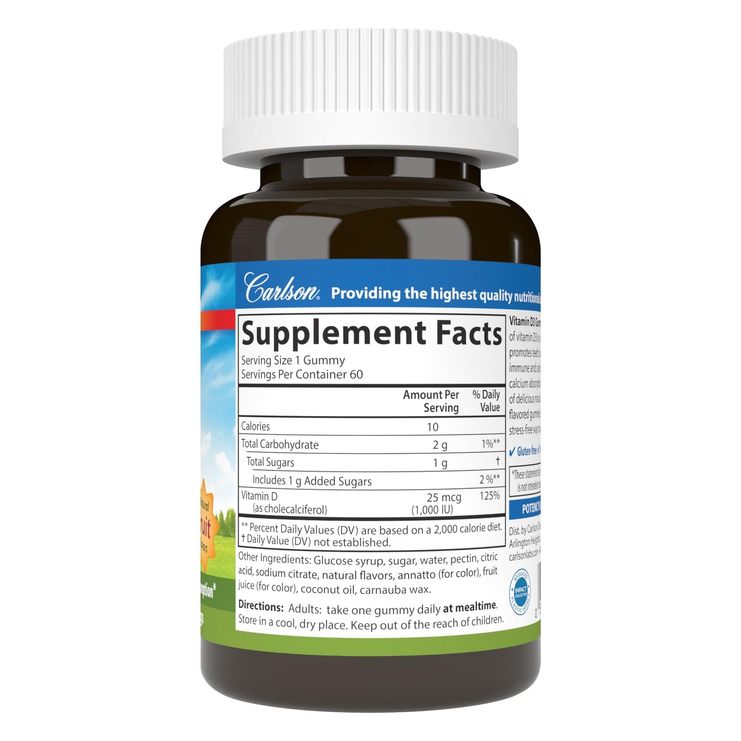 Carlson Vitamin D3 Gummies, 120 Count